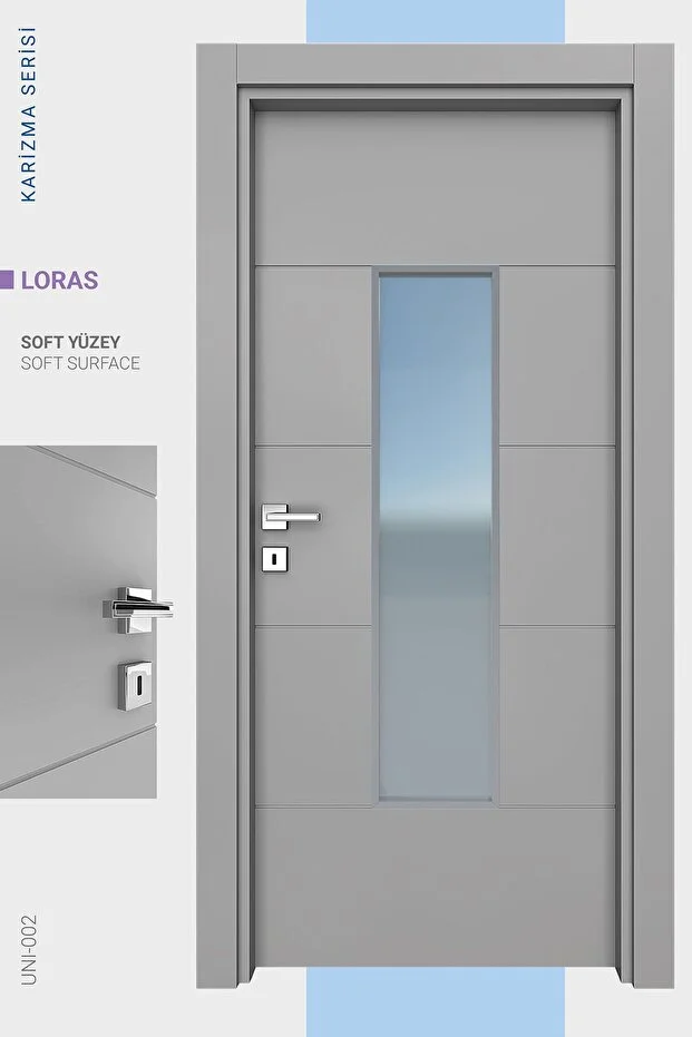 MELAMİN KARİZMA LORAS İKİ CAMLI ODA KAPISI, 76/204/18-27 CM